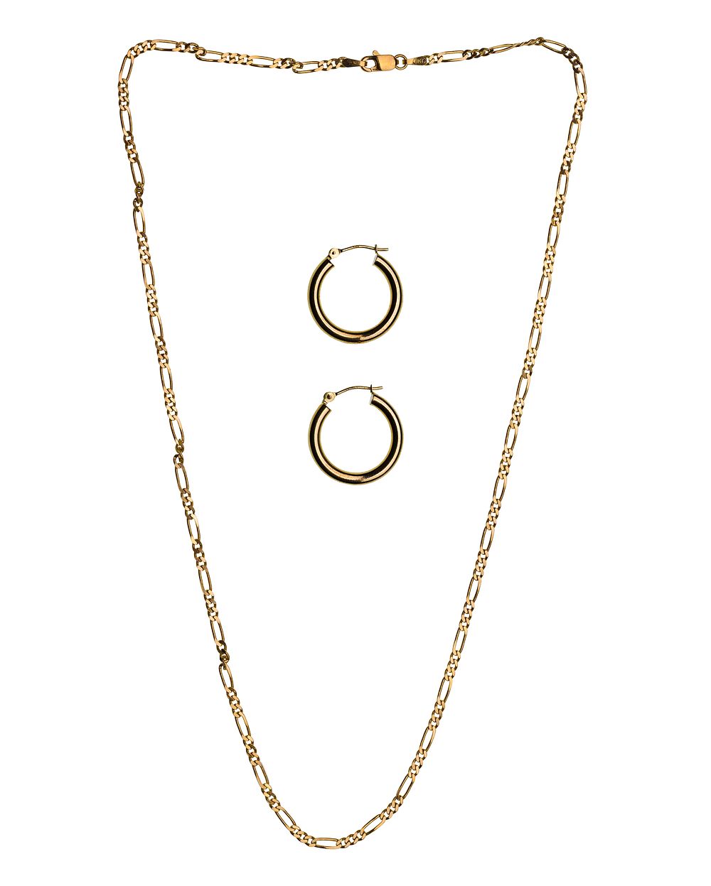 Lot 383: 18k Yellow Gold Necklace and Earrings