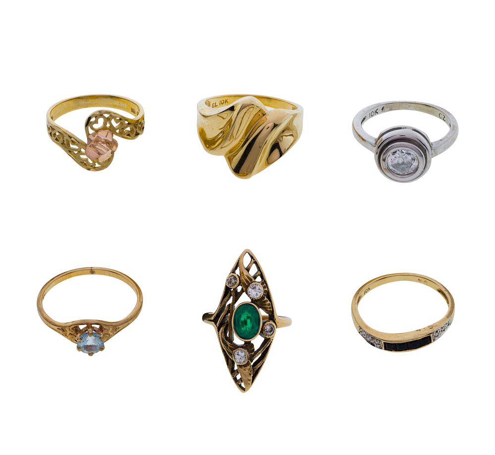 Lot 407: 10k Gold Ring Assortment