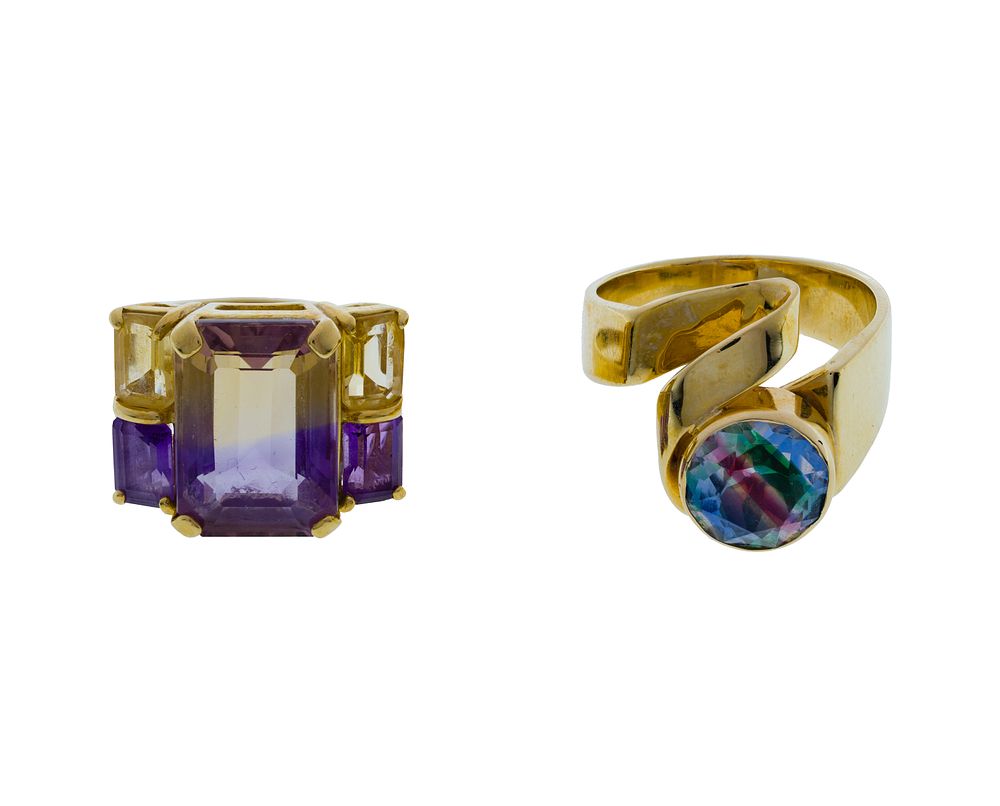 Lot 422: 14k Yellow Gold and Gemstone Rings