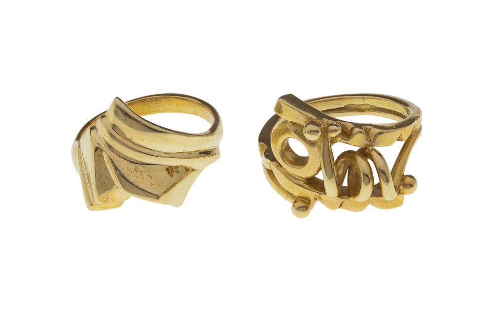 Lot 443: 14k Yellow Gold Rings