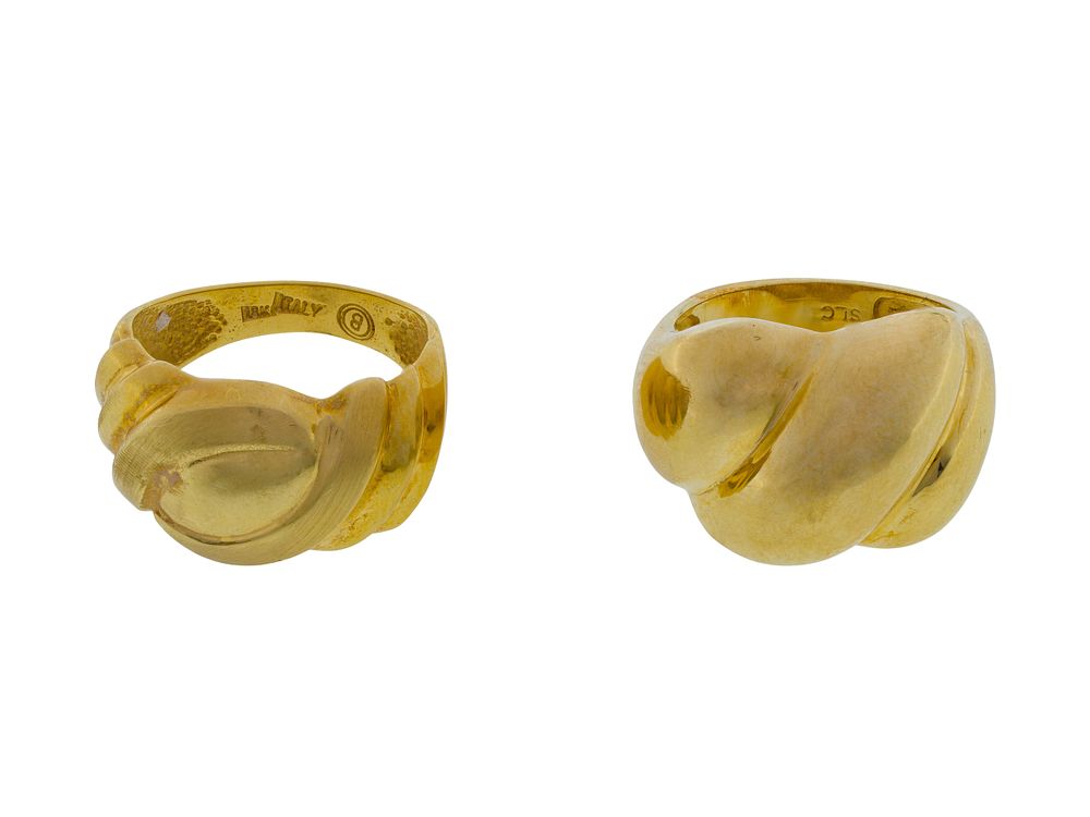 Lot 458: 18k Yellow Gold Rings