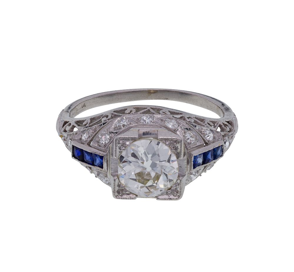 Lot 462: Platinum, Sapphire and Diamond Ring