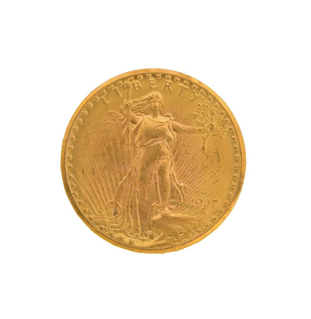 Lot 483: 1927 $20 Saint Gaudens Double Eagle Gold Coin