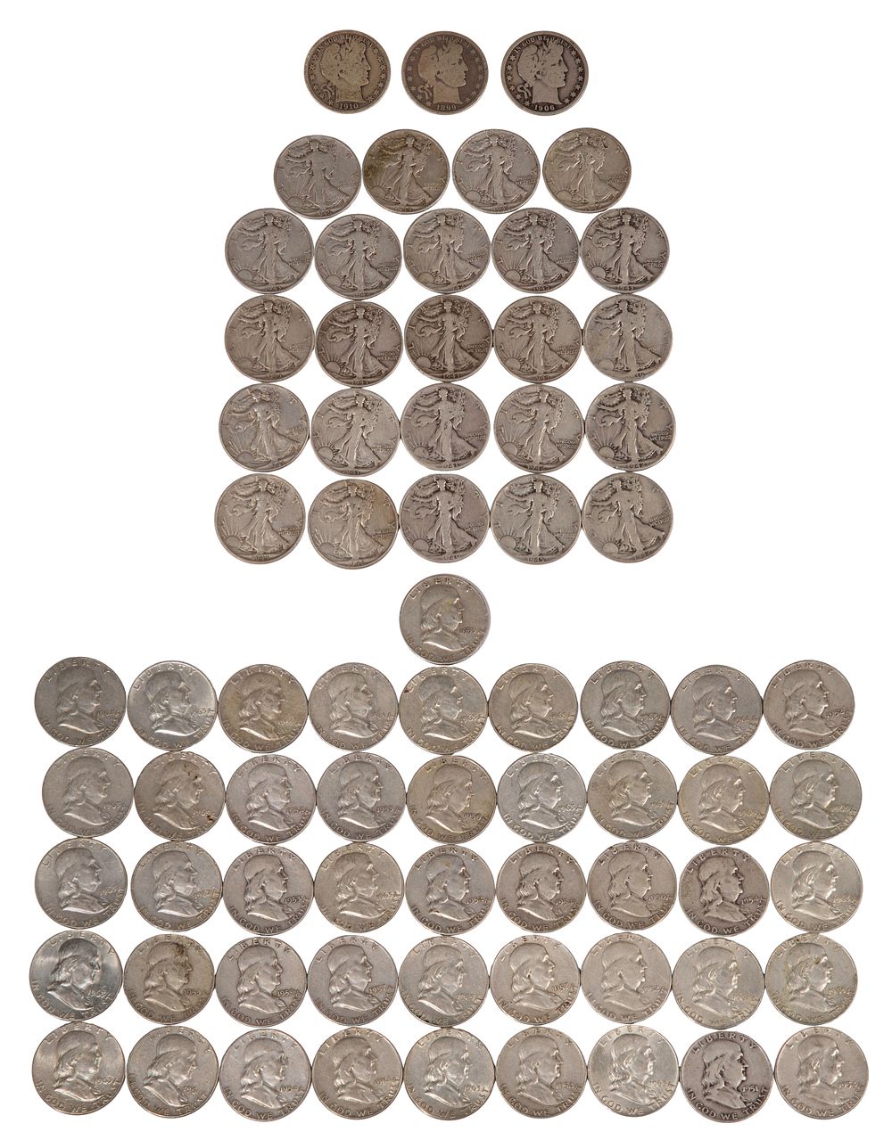 Lot 486: US Silver 50c Assortment