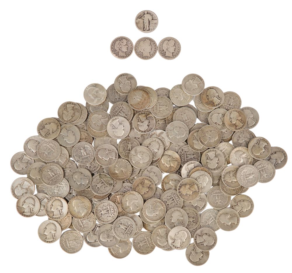 Lot 487: US Silver 25c Assortment
