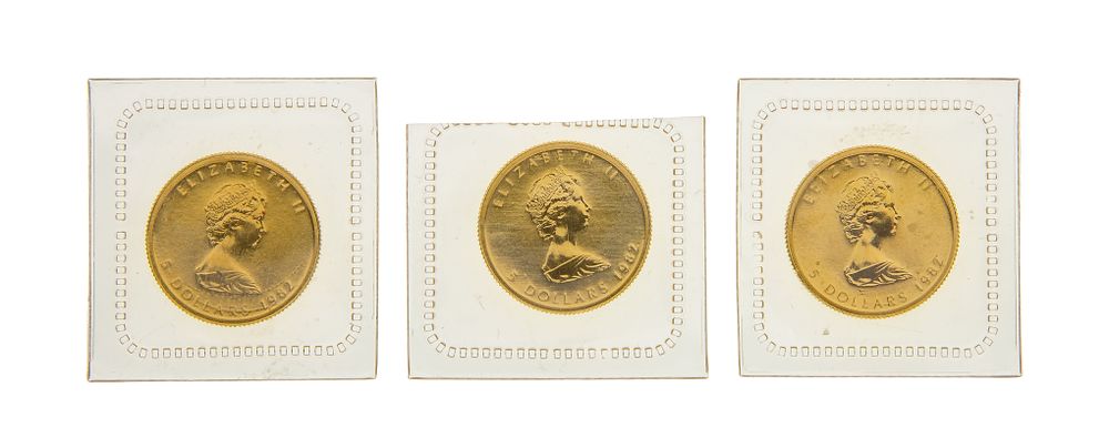 Lot 505: Canada: 1982 $5 Maple Leaf Gold Coins