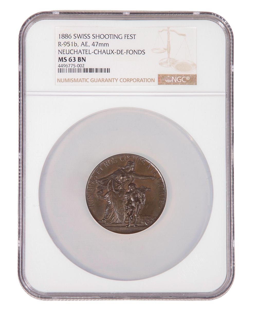 Lot 516: Switzerland: 1886 Swiss Shooting Fest MS-63 BN NGC