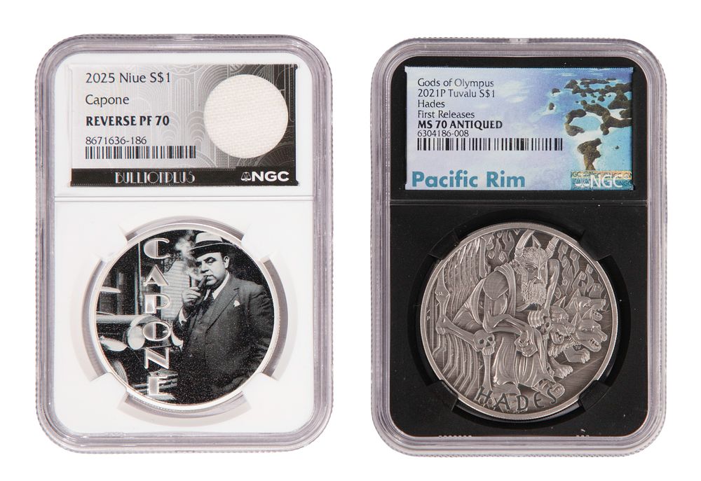 Lot 517: Certified $1 Fine Silver (.999) Tokens NGC