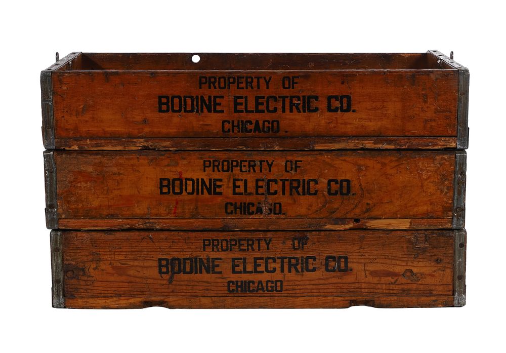 Lot 253: Bodine Electric Wood Shipping Crate Assortment