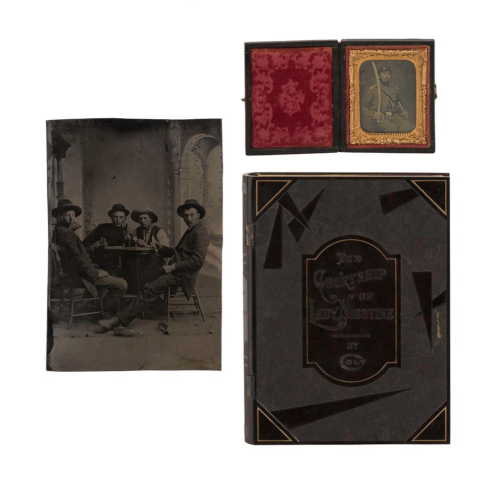 Lot 263: Civil War Soldier Ambrotype and Gambling Tintypes