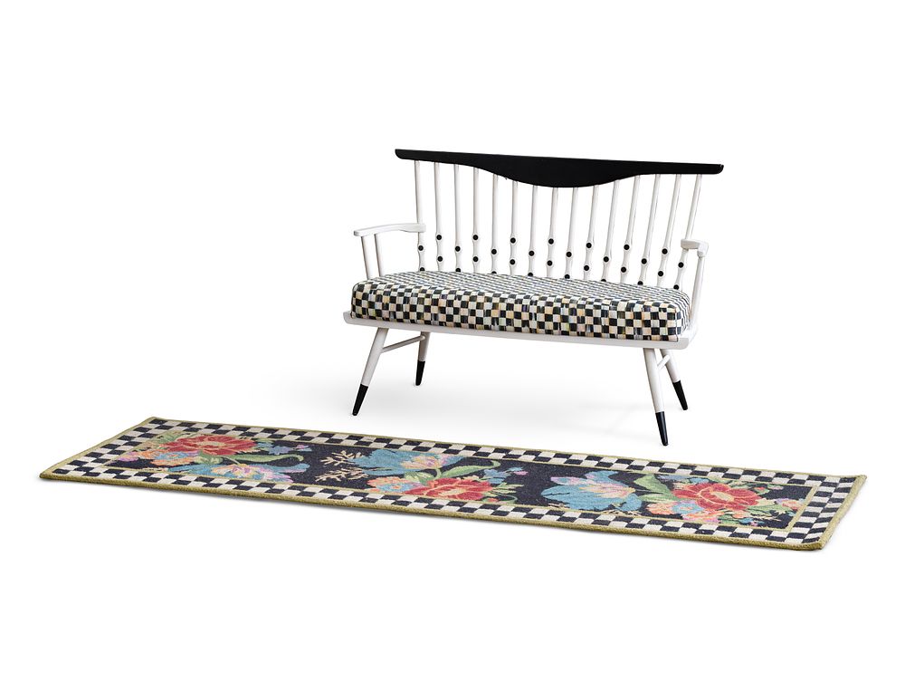 Lot 287: MacKenzie-Childs Musical Bench and Rug