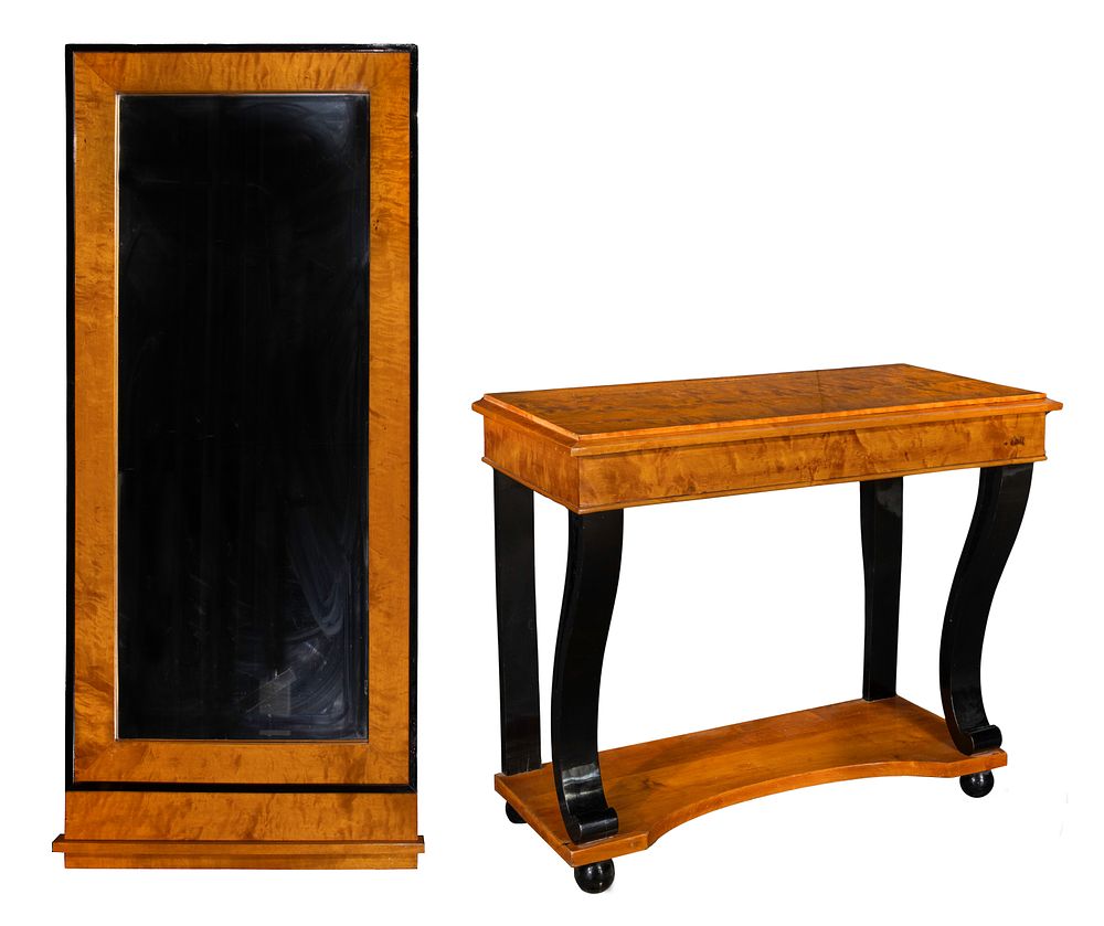Lot 292: Biedermeier Console Table and Mirror