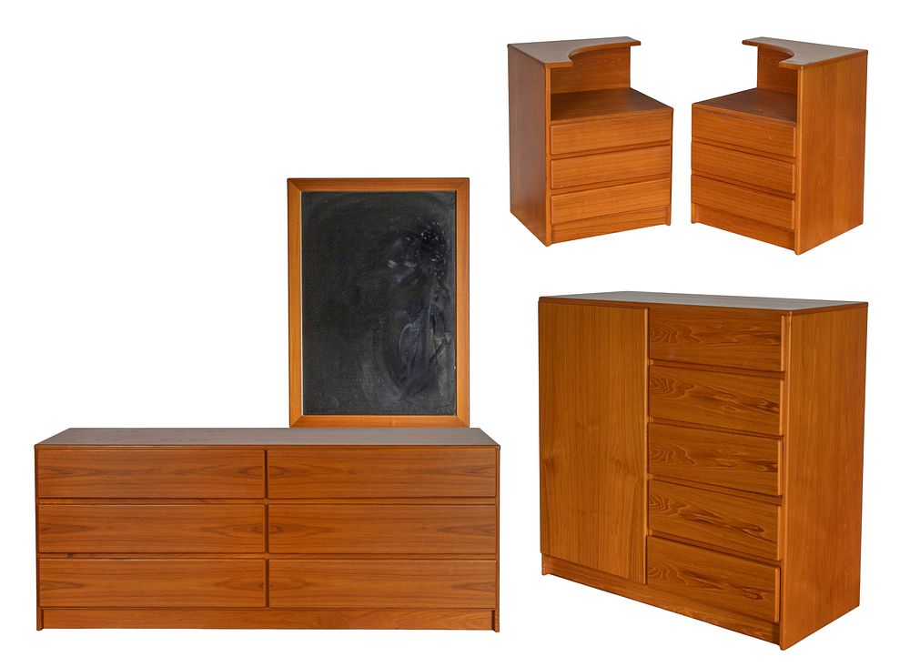 Lot 295: Mobican Teak Bedroom Suite