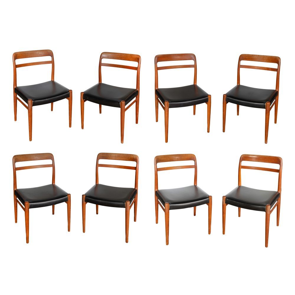 Lot 299: Alf Aarseth for Gustav Bahus Danish Modern Teak Dining Chairs
