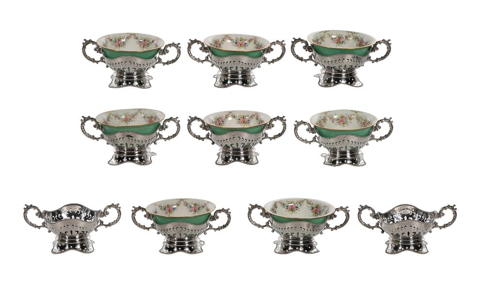 Lot 320: Sterling Silver Cup Holder Collection