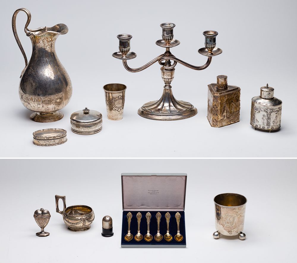 Lot 326: European Silver Table Objects