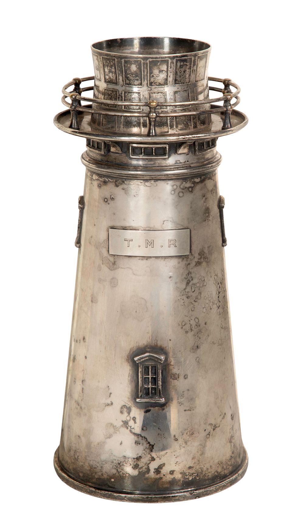 Lot 329: International Meriden Silverplate Boston Lighthouse Cocktail Shaker