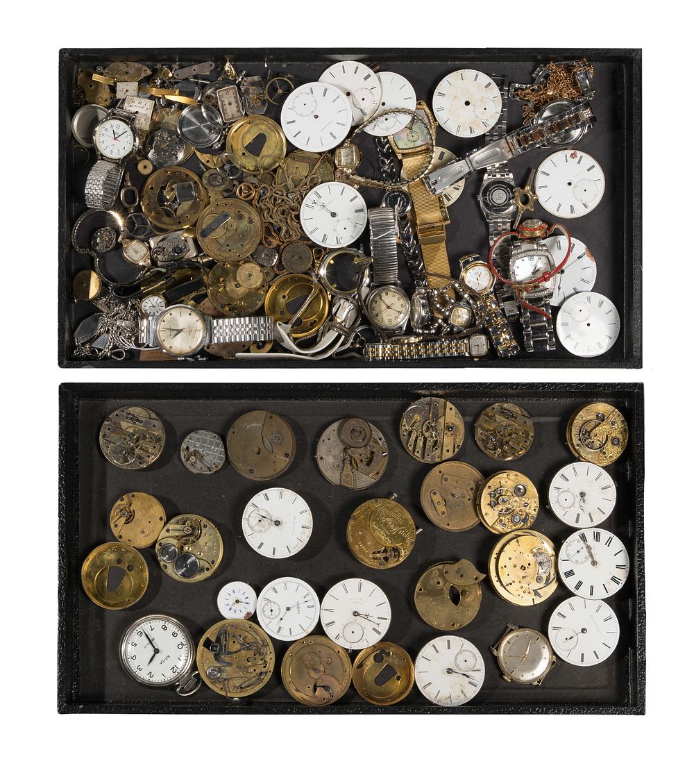Lot 333: Wristwatch and Pocket Watch Parts Assortment