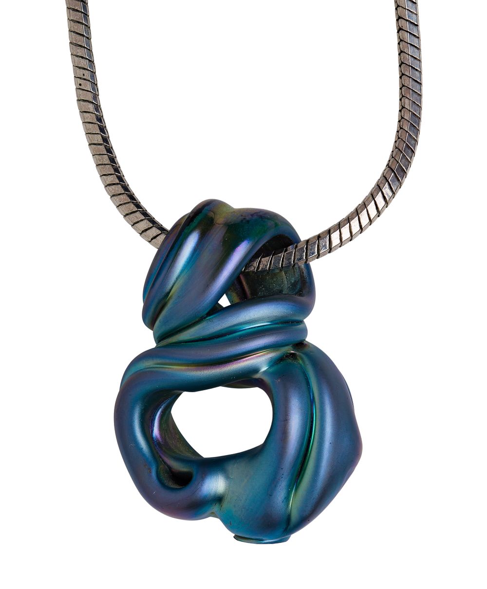 Lot 340: Lotton Glass Pendant on Necklace