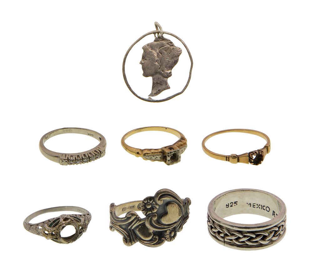 Lot 348: Platinum, Gold and Silver Jewelry Assortment