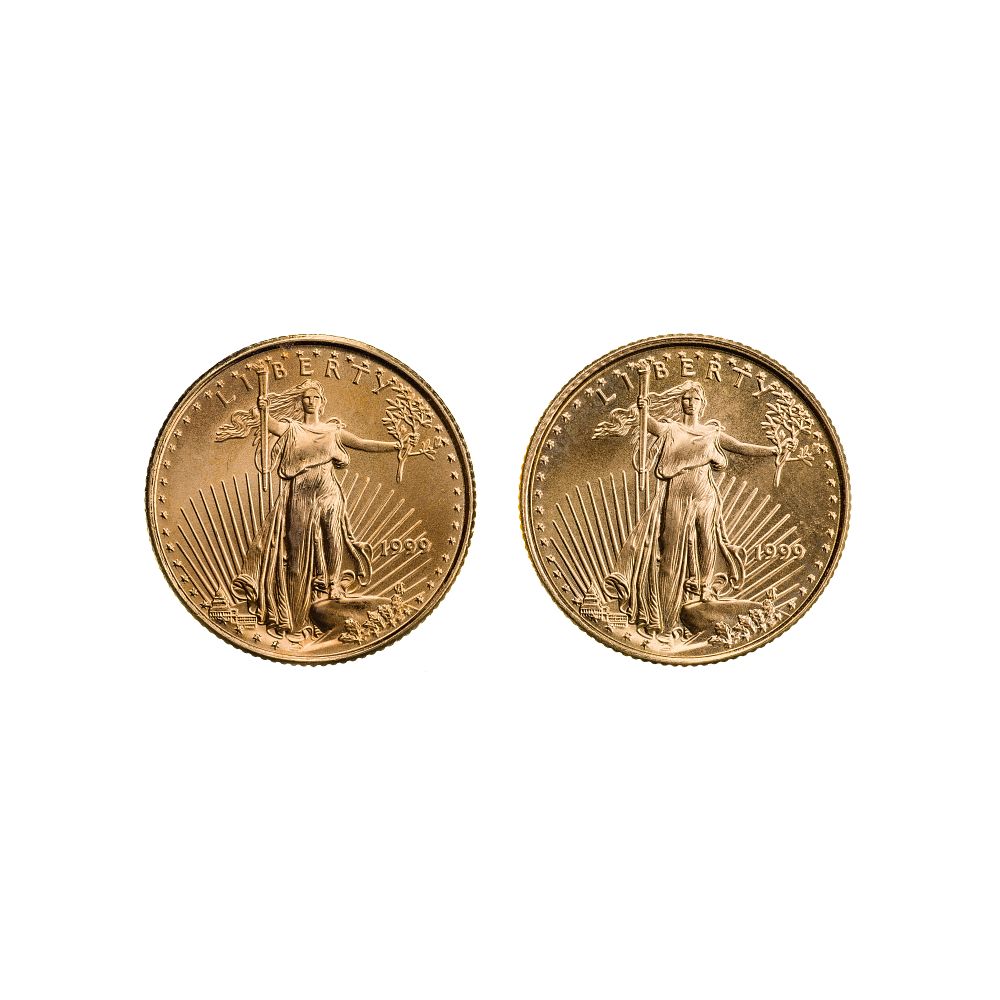 Lot 250: 1999 $5 Gold Eagles Unc.