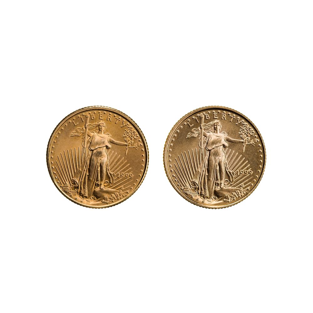 Lot 255: 1999 $5 Gold Eagles Unc.