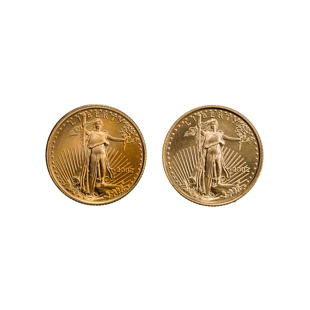 Lot 279: 2002 $5 Gold Eagles Unc.