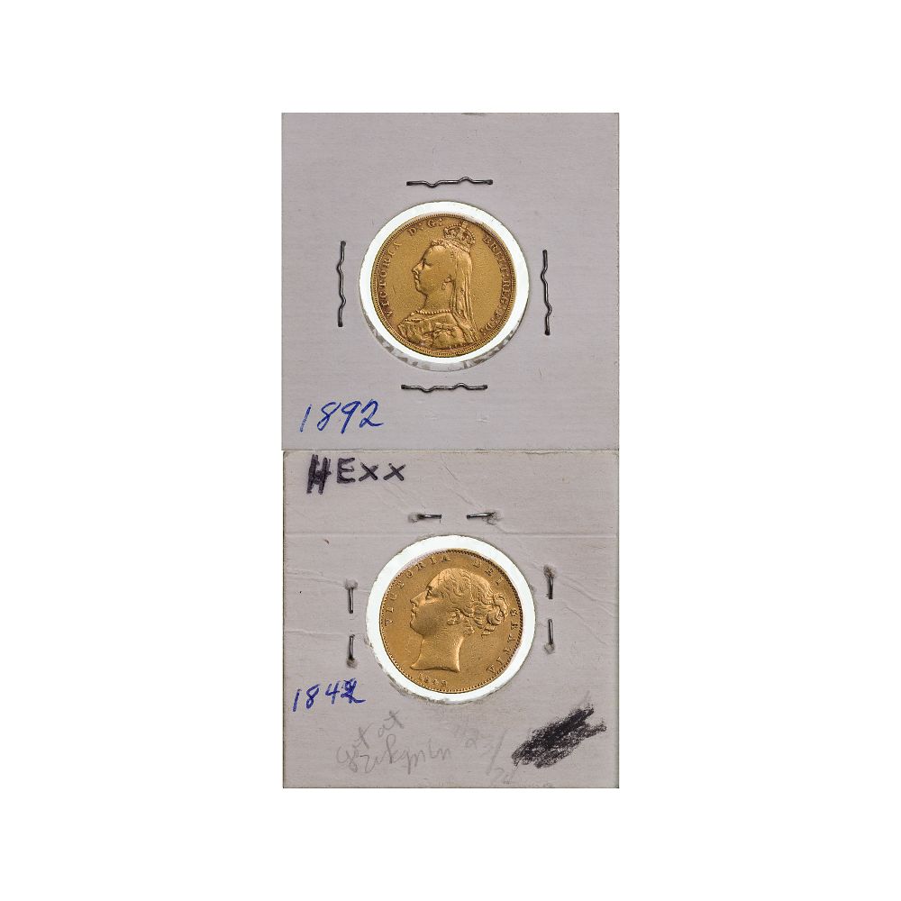 Lot 319: England: 1842 and 1892 Gold Sovereigns