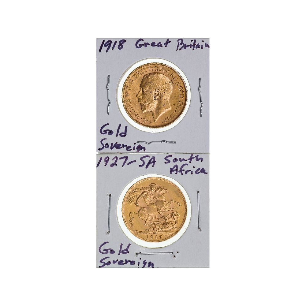 Lot 326: England: 1918 and 1927 Gold Sovereigns