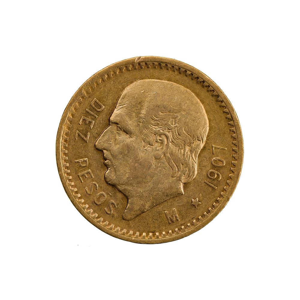 Lot 331: Mexico: 1907 10 Peso Gold VF