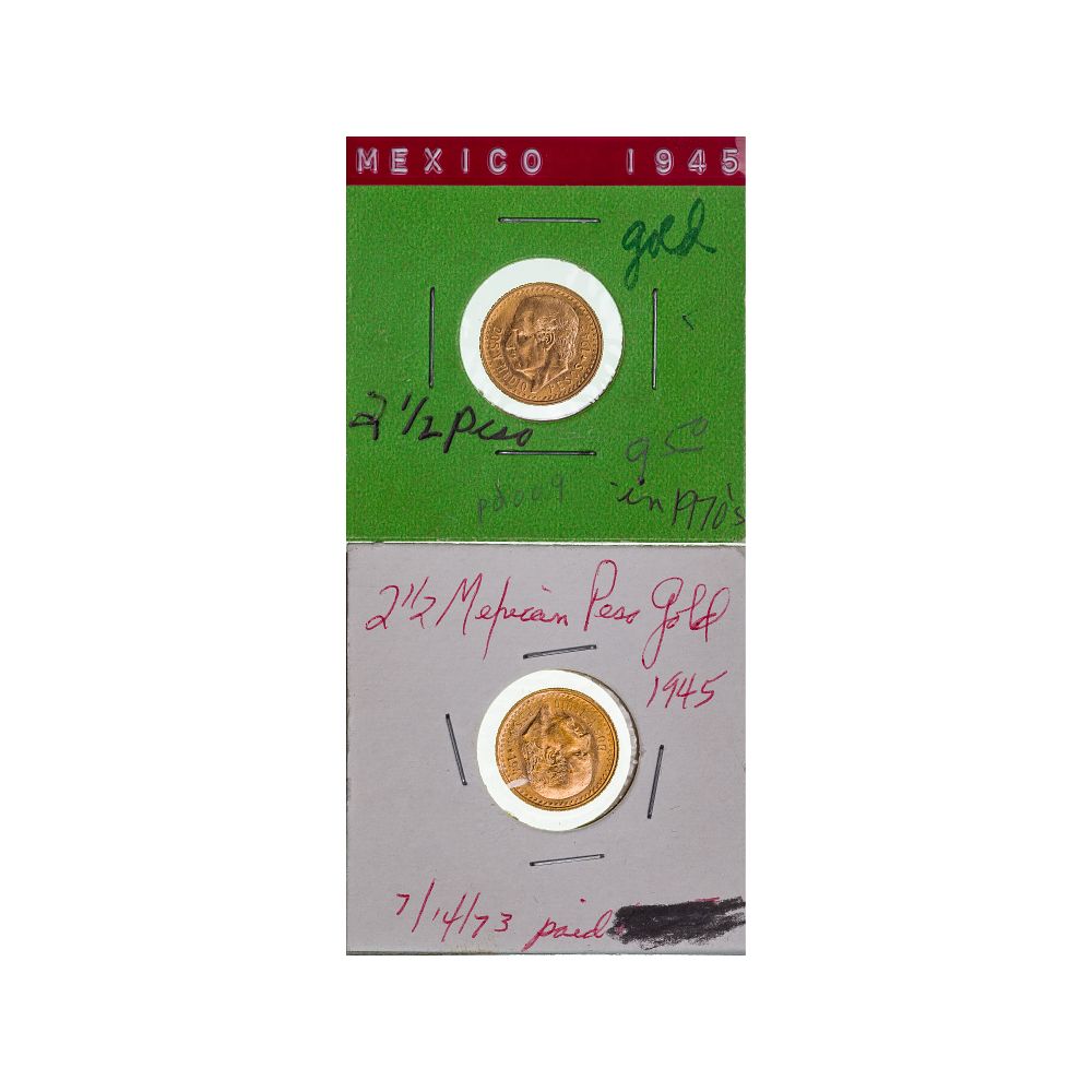 Lot 333: Mexico: 1945 2 1/2 Peso Gold