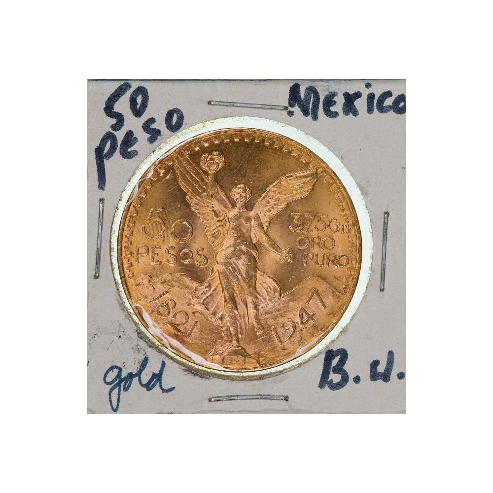 Lot 338: Mexico: 1947 50 Pesos Gold Unc.