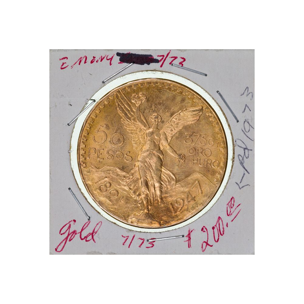 Lot 339: Mexico: 1947 50 Pesos Gold Unc.
