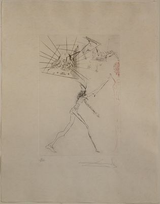 Salvador Dali - Salvador Dali (Spanish, 1904-1989) 'Les Trois Barons Felons' Color Etching and 