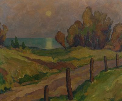 A.D Hansen - A. D. Hansen (American, 20th Century) Oil on Canvas Undated, signed, depicting a 