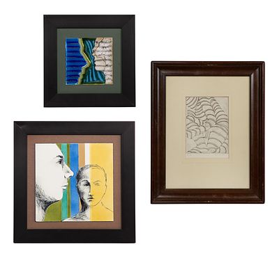 Patricia 'Diacca' Topp (American, 20th Century) Enameled Copper Tiles (3) total items including 