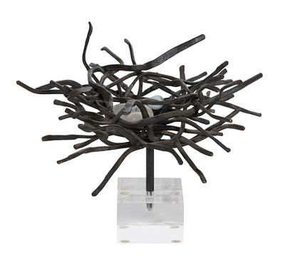 Larry Whiteley - Larry Whiteley (American, 20th Century) Iron Bird Nest Sculpture 2011, engraved 
