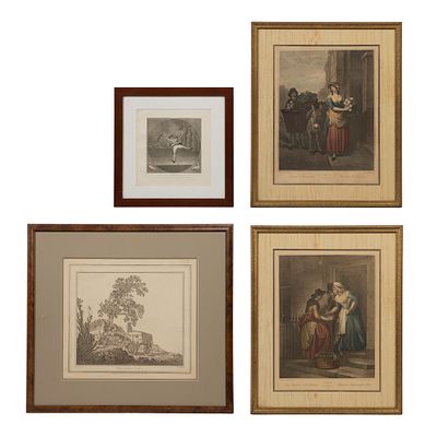 British Etching and Engraving Assortment (4) items including J. C. Stadler (British / German 