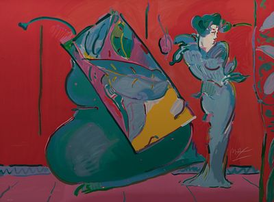 Peter Max - Peter Max (American, b.1937) 'Lady in Red' Serigraph Undated, signed, #HC29, matted 