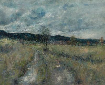 Bernard Gantner - Bernard Gantner (French, 1928-2018) Oil on Canvas Undated, signed landscape in a 