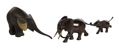 Loet Vanderveen - Loet Vanderveen (Dutch, 1921-2015) Parcel Gilt Bronze Elephant Sculptures (2) 