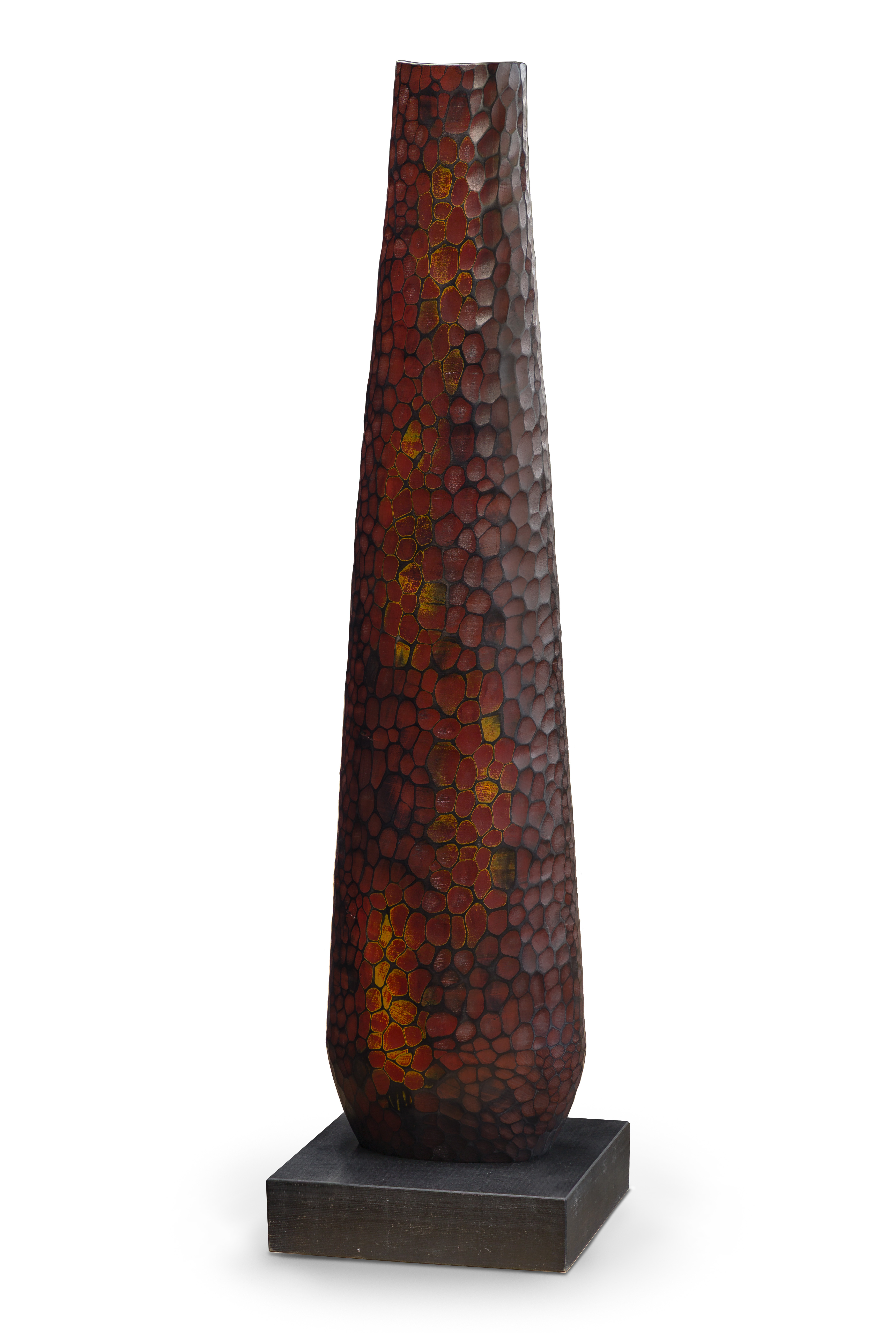 Michael Bauermeister (American, b.1957) 'Red Blaze' Wood Sculpture
