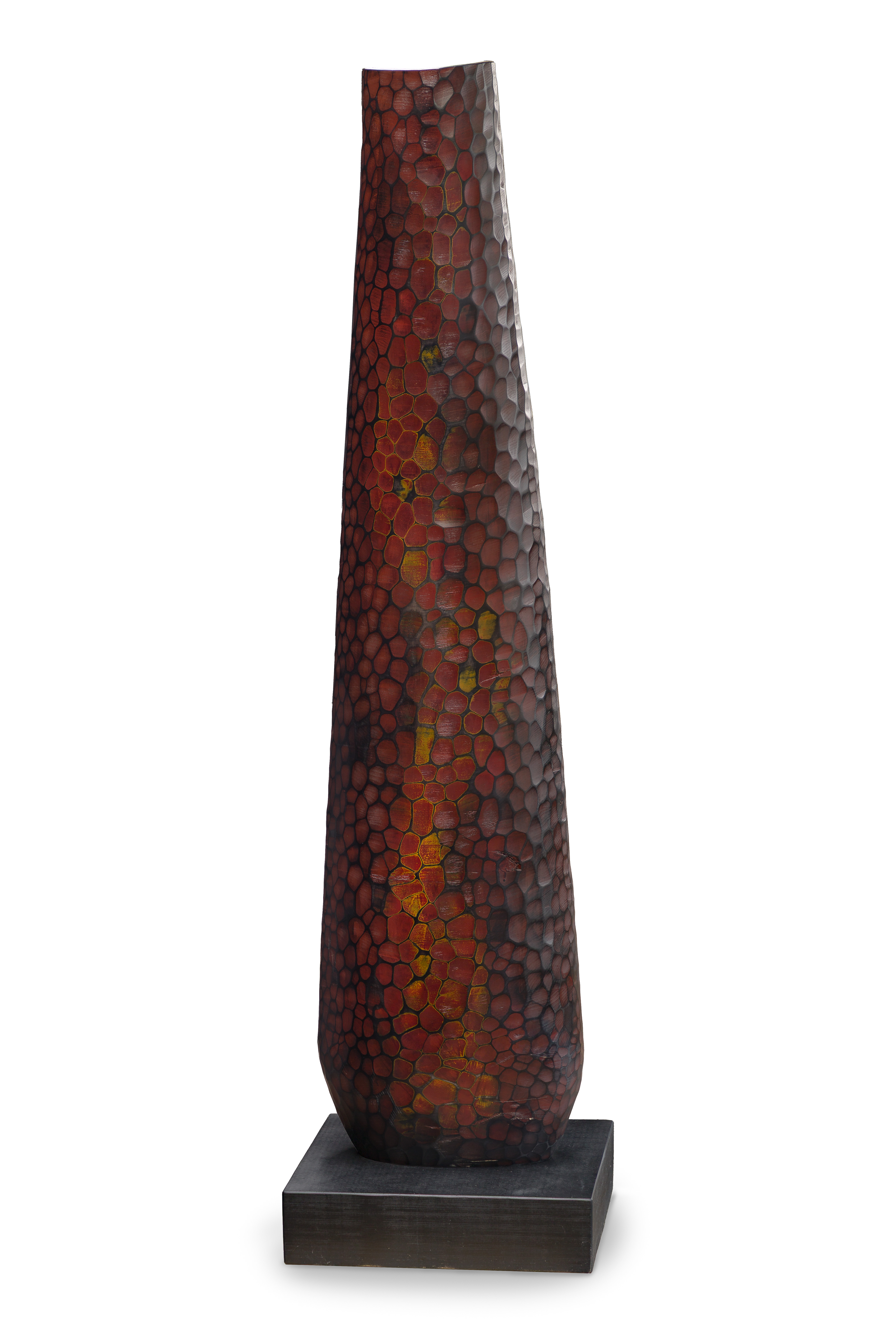 Michael Bauermeister (American, b.1957) 'Red Blaze' Wood Sculpture
