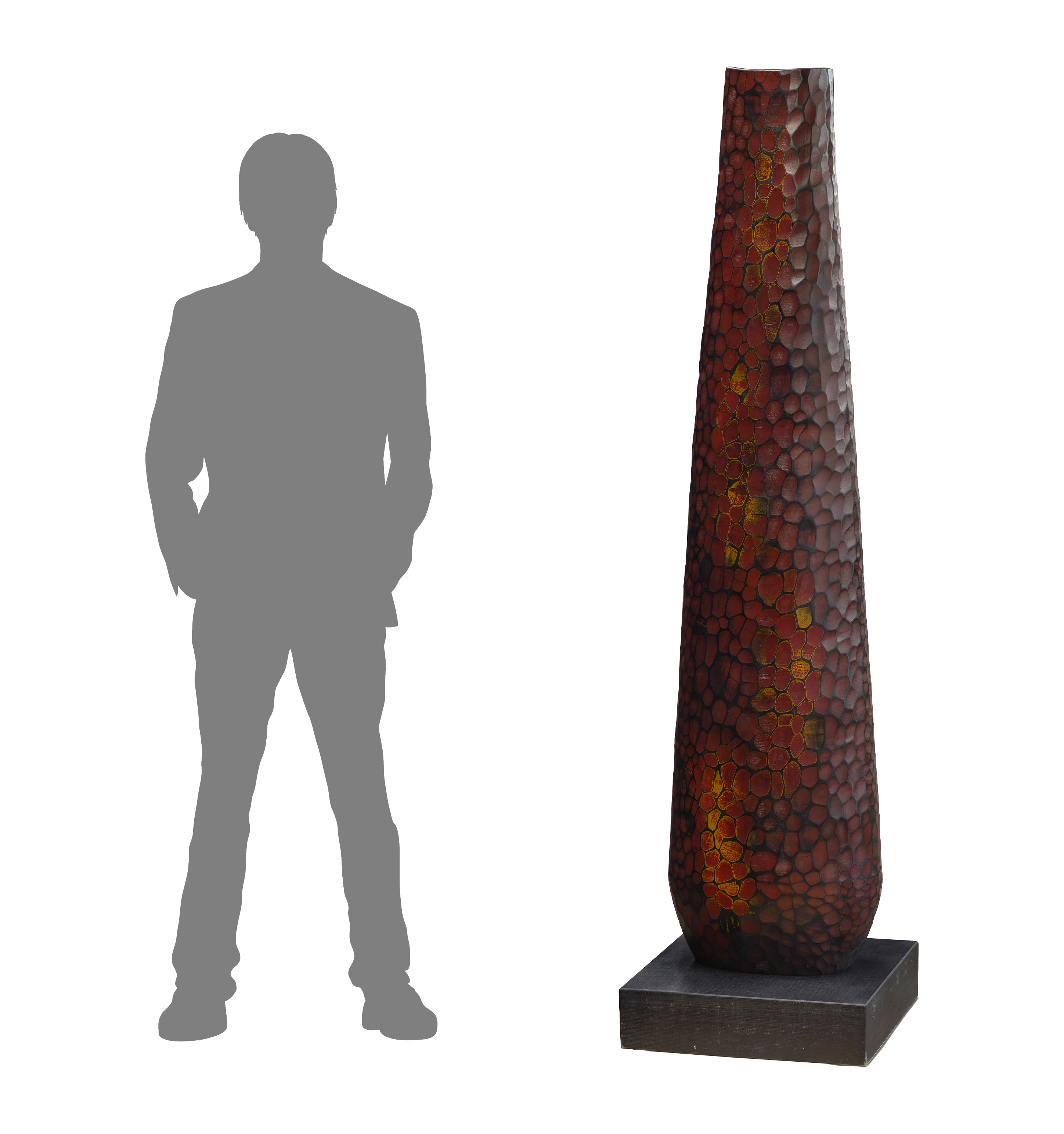 Michael Bauermeister (American, b.1957) 'Red Blaze' Wood Sculpture