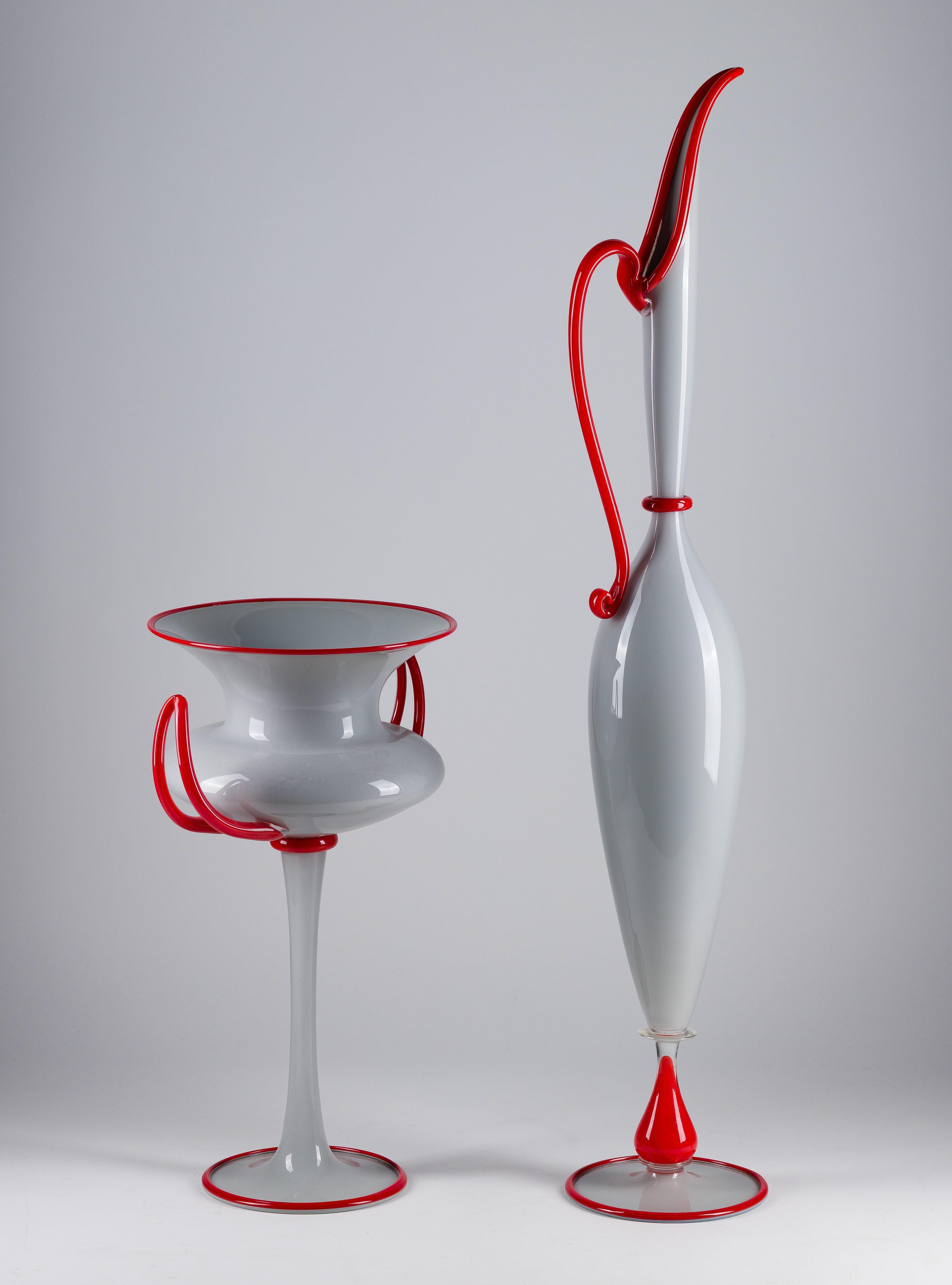 Dante Marioni (American, b.1964) 'Grey Pair' Art Glass Vessels