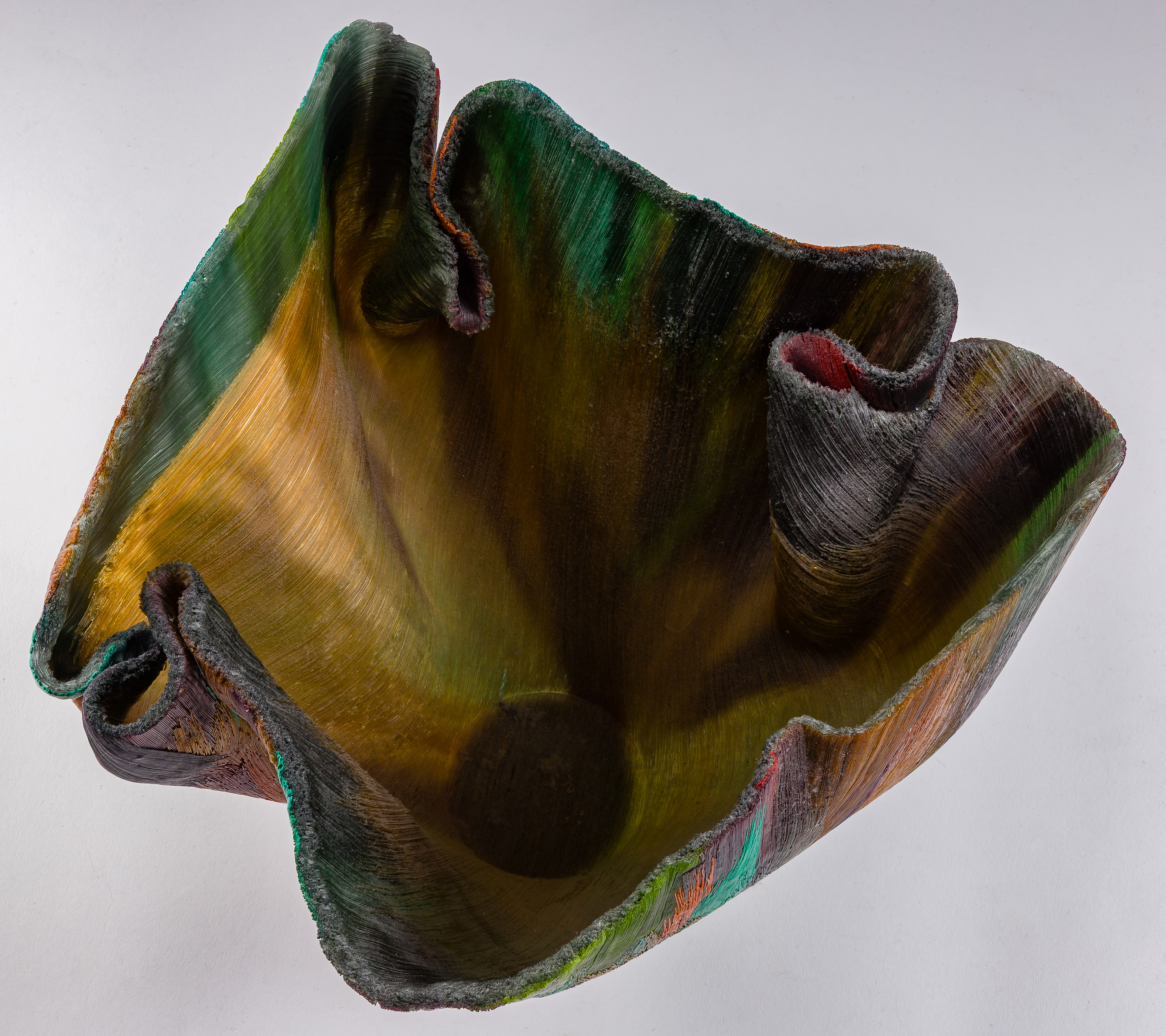 Mary Ann 'Toots' Zynsky (American, b.1951) 'Slow Rising Chaos' Filet-de-Verre Glass Vessel