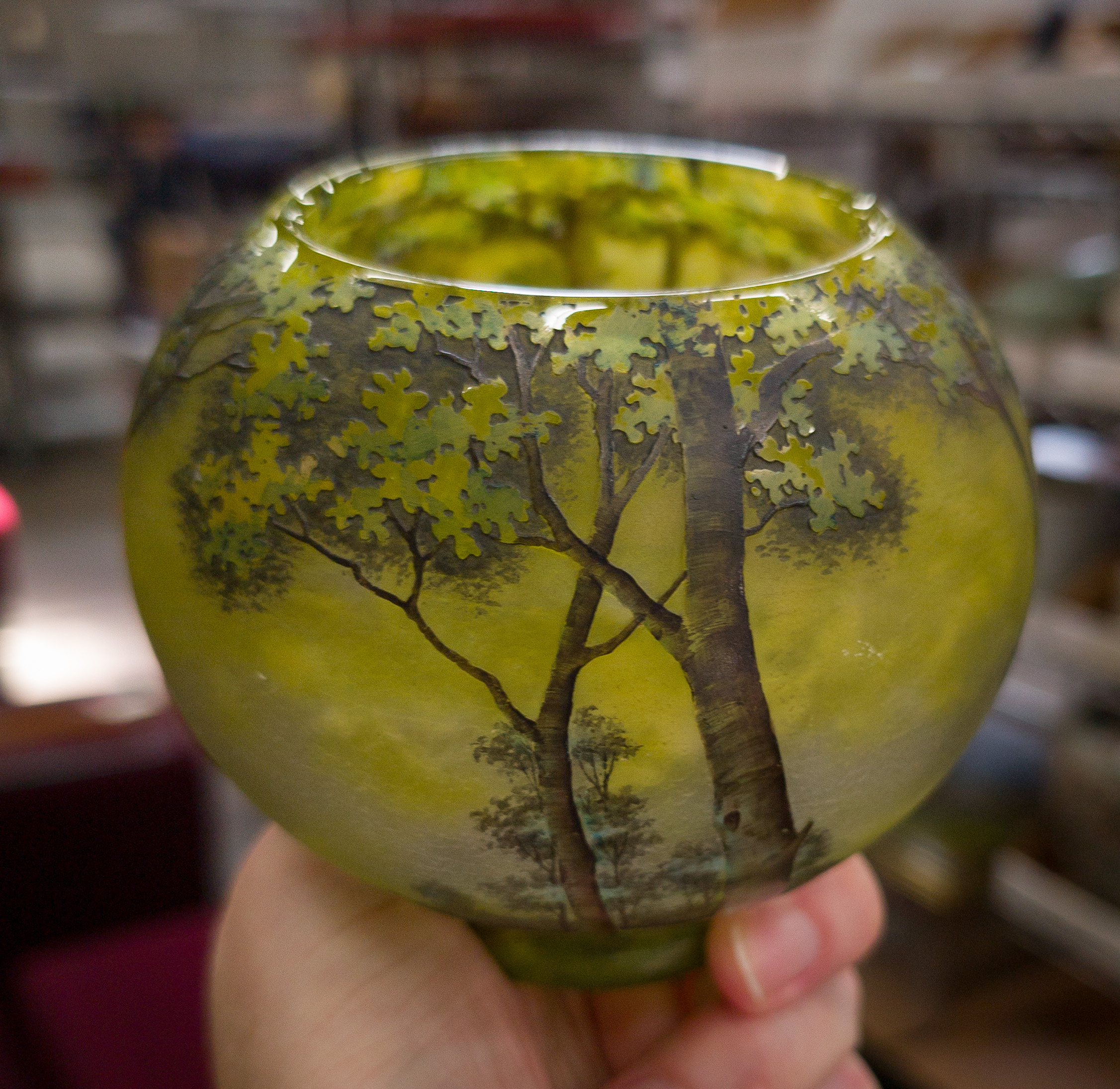 Daum Nancy Cameo Glass Vase