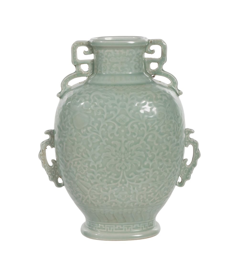 Lot 275: Chinese Celadon Porcelain Bian Hu Vase