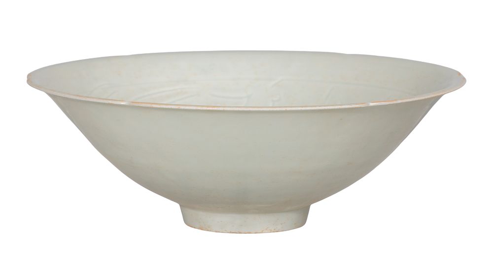 Lot 306: Chinese Song Style Qingbai Glaze Carved Lotus Pattern Bowl