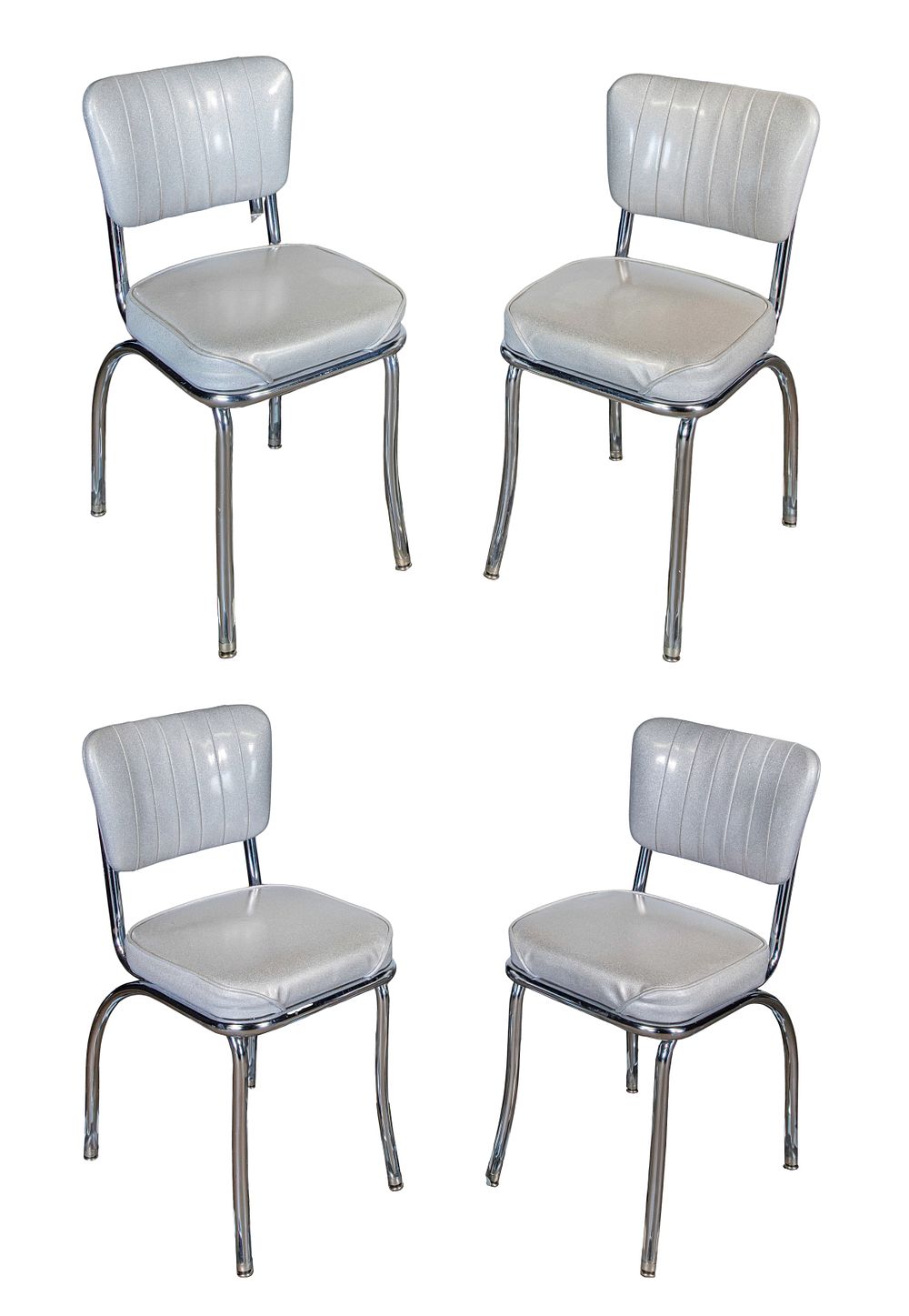Lot 315: Vitro Seating Products Chrome and Vinyl Chair Set